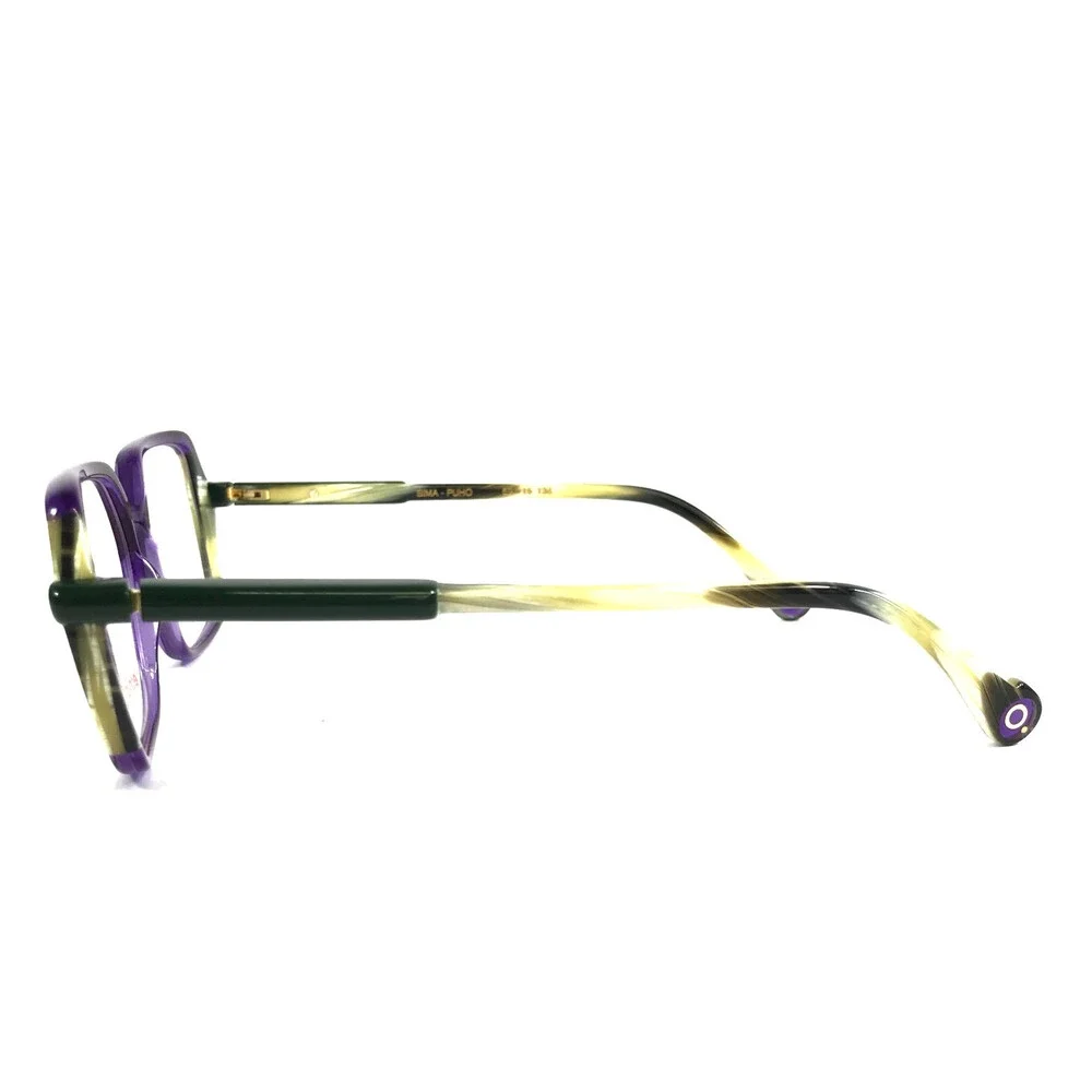 Etnia Barcelona Eyeglasses Frames SIMA PUHO Purple Horn Square 52-15-138